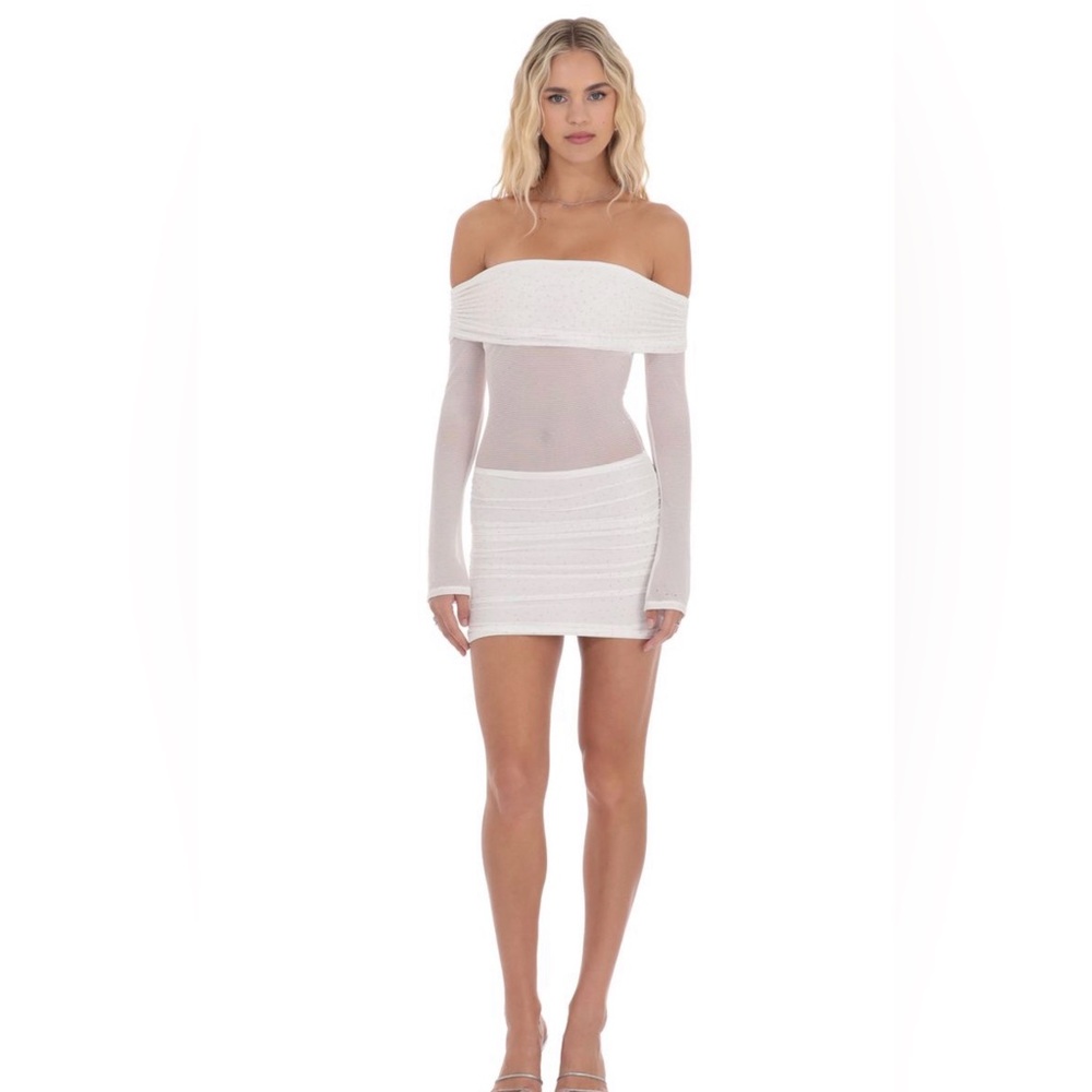 Off-Shoulder White Mini Dress